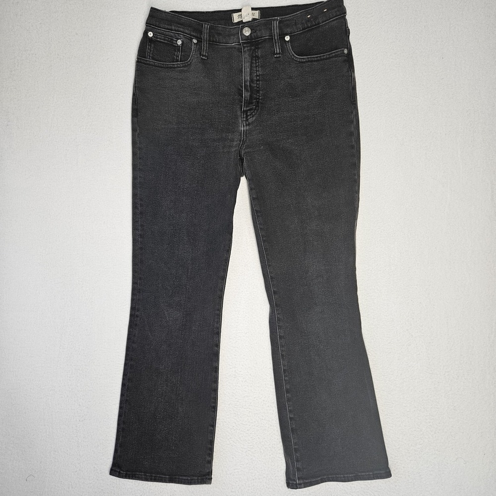Madewell Mid Rise Kick Out Jeans Women's Size 30 Black Wash Denim